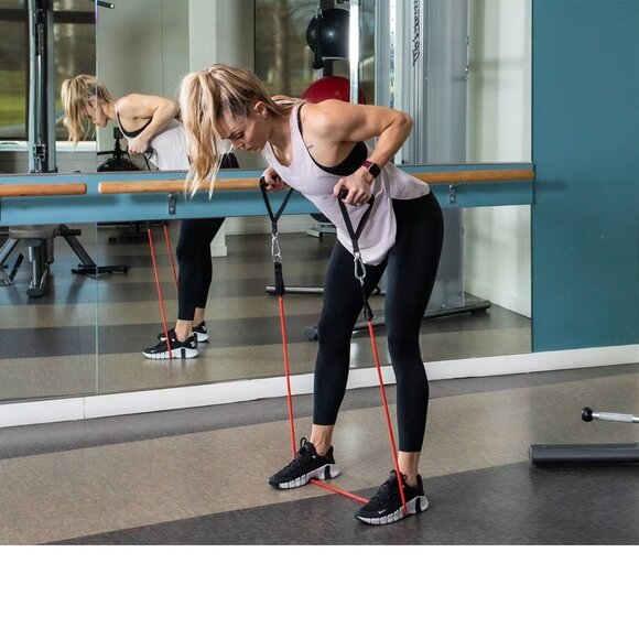 NEW Resistance Training Bands 11 Piece Set Home Workout Physical Therapy Yoga Pi - Picture 14 of 15